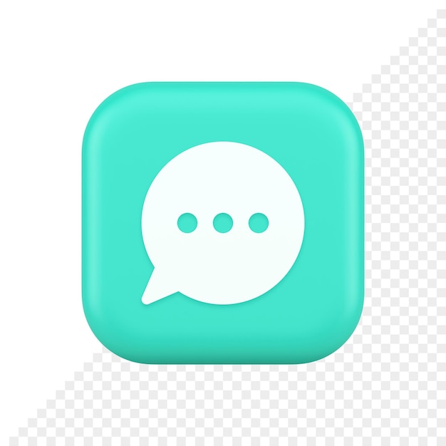 Think bubble chat button online dialogue social network communication 3d realistic icon