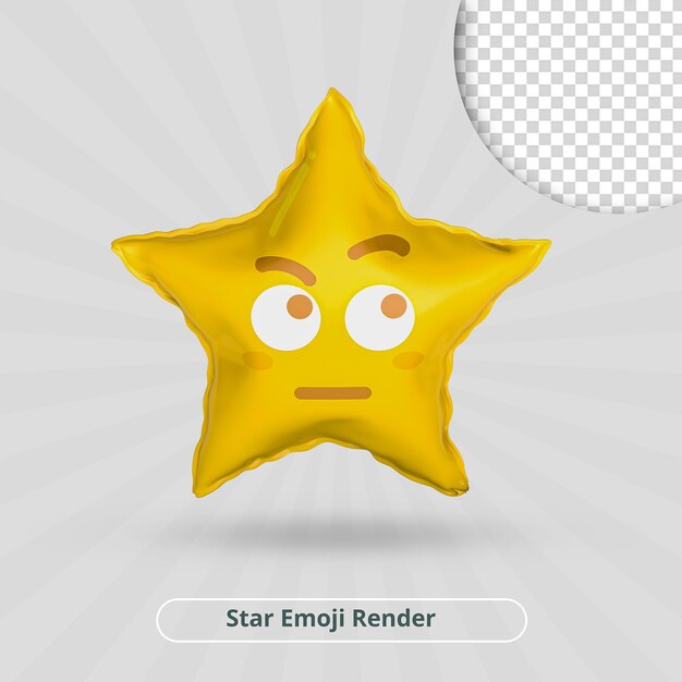 PSD thinking emoji star 3d render