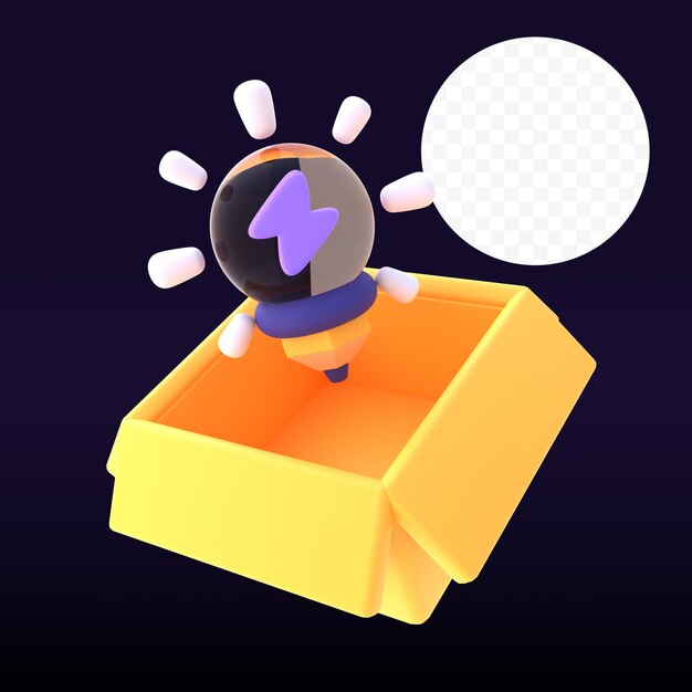 thinking out the box 3d rendered image