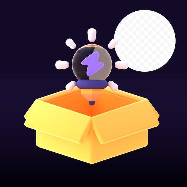 thinking out the box 3d rendered image