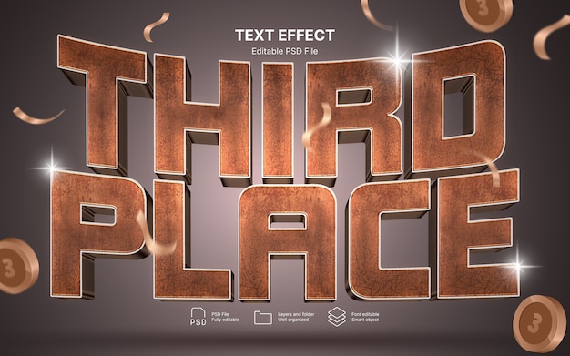 Third position text effect