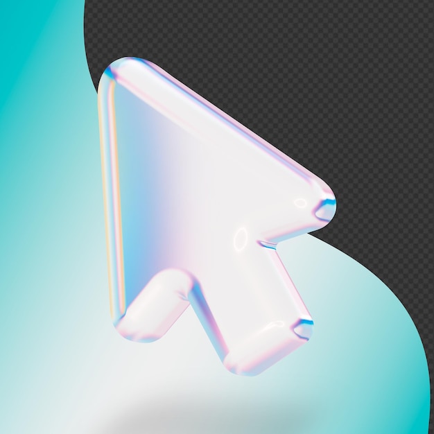 This is a 3d abstract glass cursor with a beautiful palette of colors that can be used in web design