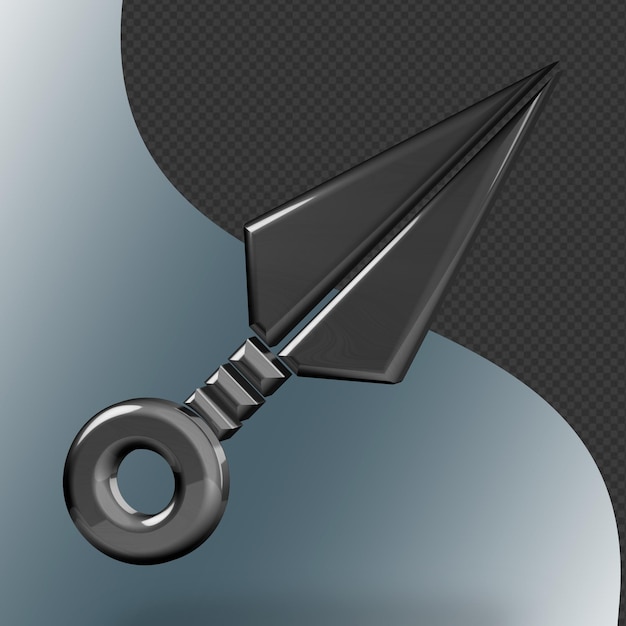this is a beautifully designed 3d kunai icon with a beautiful metallic texture