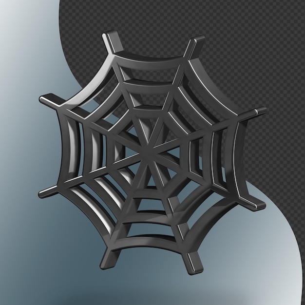 this is a beautifully designed 3d spider web icon with a beautiful metallic texture