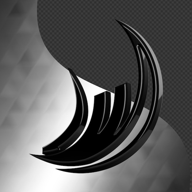 PSD this is a beautifully designed 3d abstract icon with a beautiful metallic texture