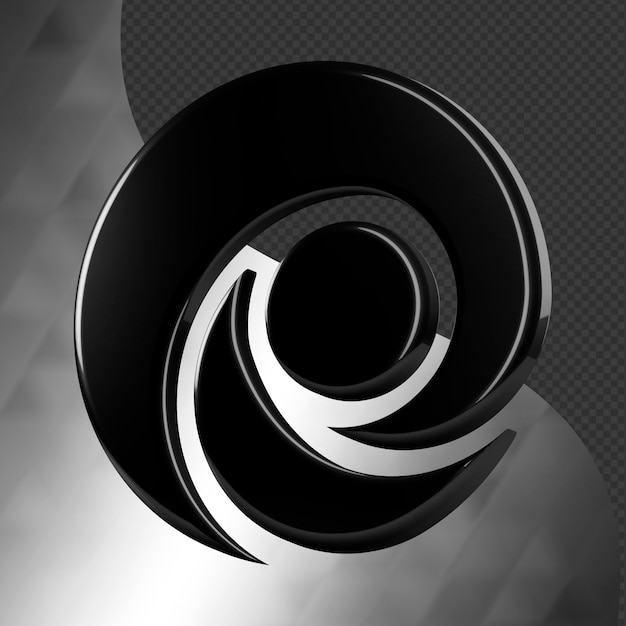 PSD this is a beautifully designed 3d abstract icon with a beautiful metallic texture