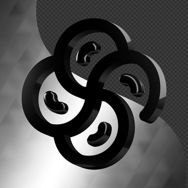 PSD this is a beautifully designed 3d abstract icon with a beautiful metallic texture