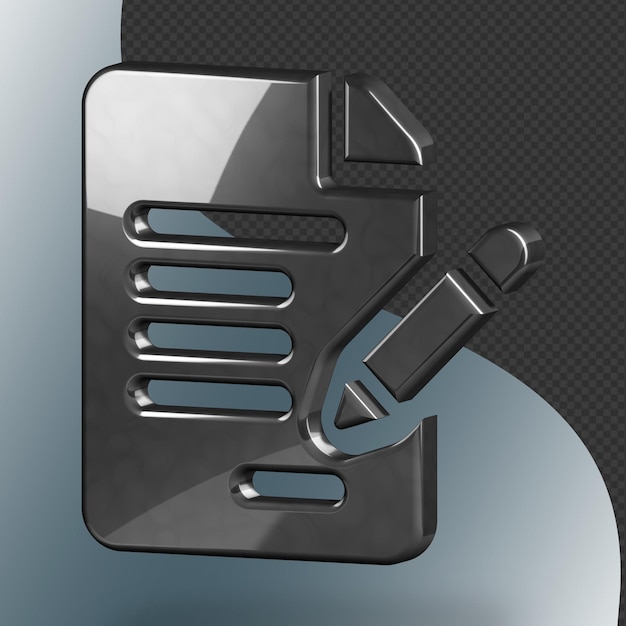 PSD this is a beautifully designed 3d document icon with a beautiful metallic texture