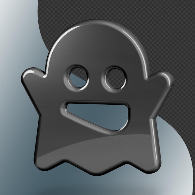 This is a beautifully designed 3d ghost icon with a beautiful metallic texture
