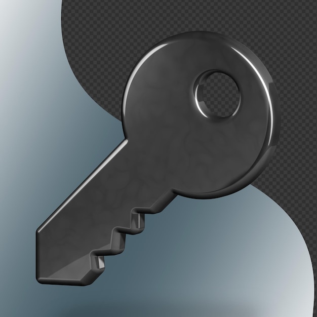 PSD this is a beautifully designed 3d key icon with a beautiful metallic texture