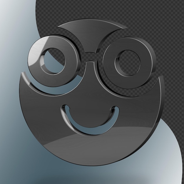 PSD questa è un'icona nerd 3d dal design accattivante con una bellissima trama metallica
