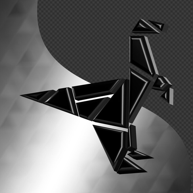 PSD this is a beautifully designed 3d origami icon with a beautiful metallic texture