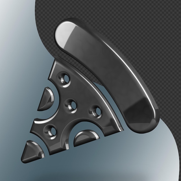 This is a beautifully designed 3d pizza icon with a beautiful metallic texture