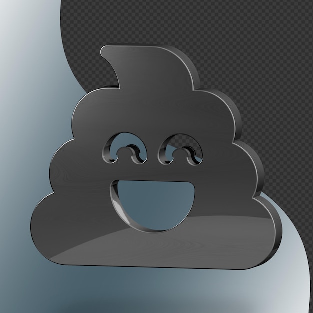 This is a beautifully designed 3d poop icon with a beautiful metallic texture