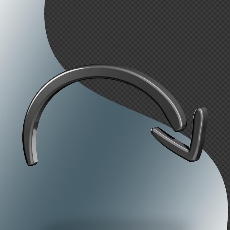 PSD this is a beautifully designed 3d return icon with a beautiful metallic texture