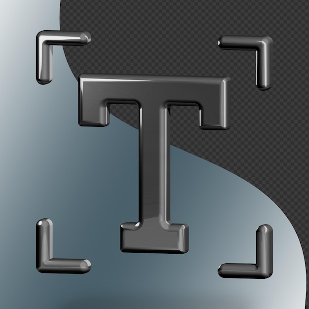 Questa è un'icona di testo 3d dal design accattivante con una bellissima trama metallica