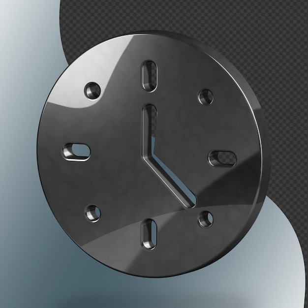 PSD this is a beautifully designed 3d time icon with a beautiful metallic texture