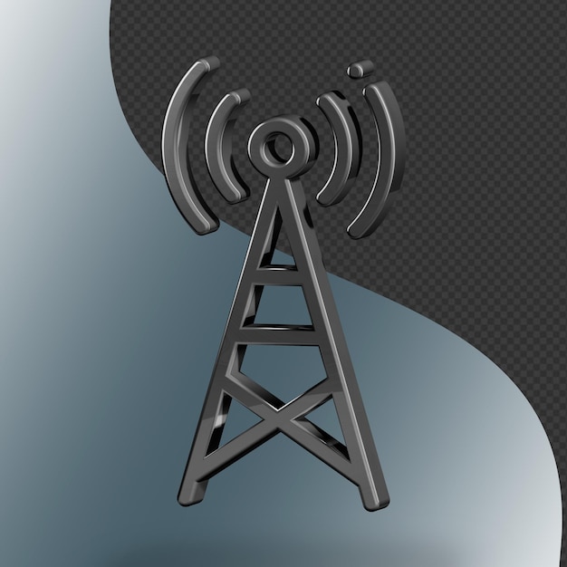 PSD this is a beautifully designed 3d tower icon with a beautiful metallic texture