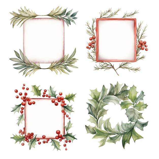 PSD this is a collection of nine handdrawn watercolor wreaths