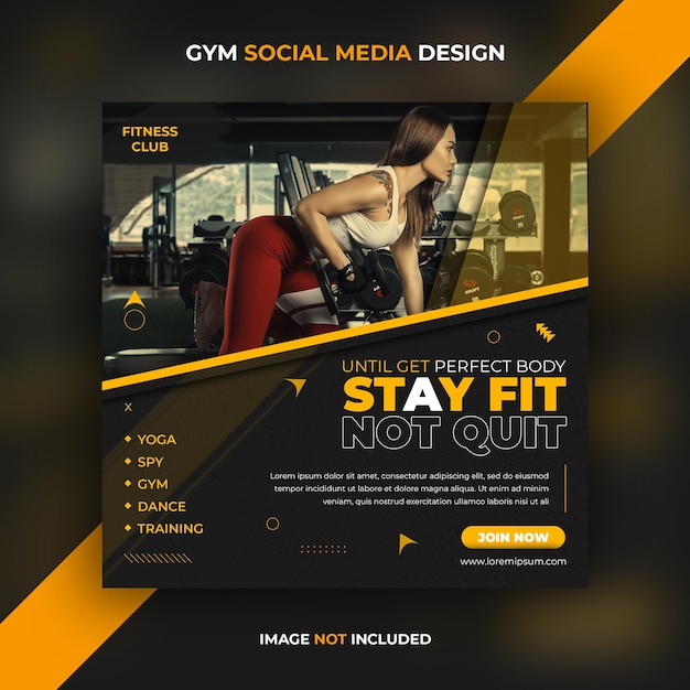 This is a fitness gym social media post design template