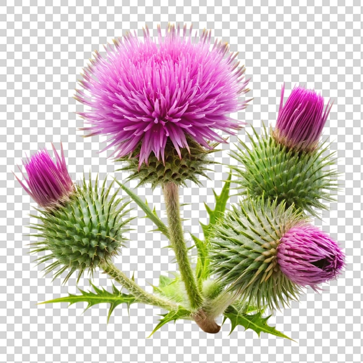 PSD 花和花在透明的背景上孤立
