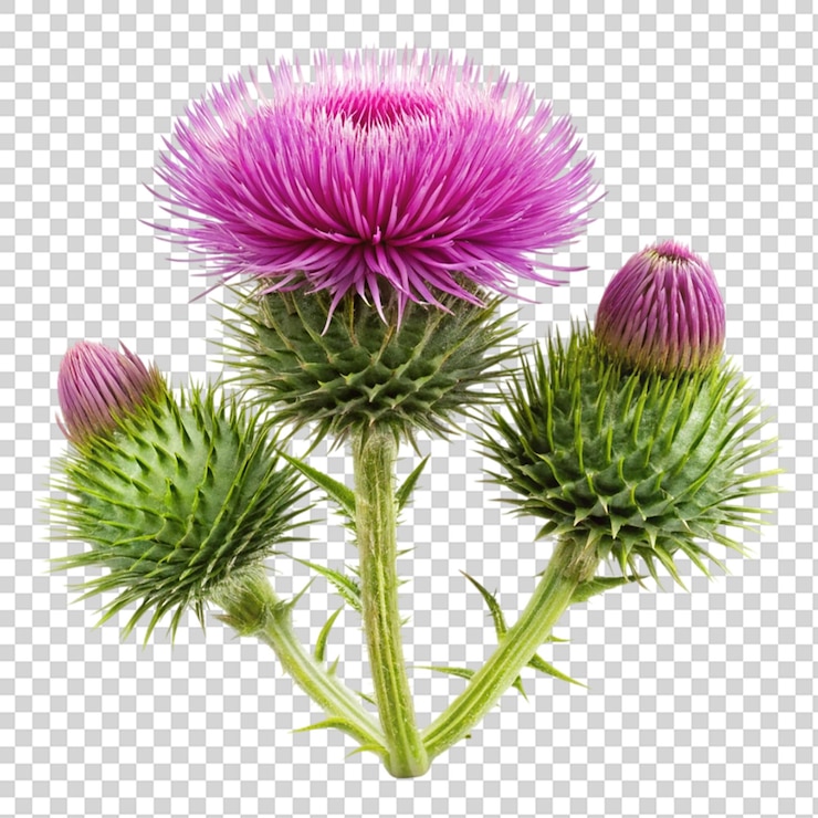 PSD 花和花在透明的背景上孤立