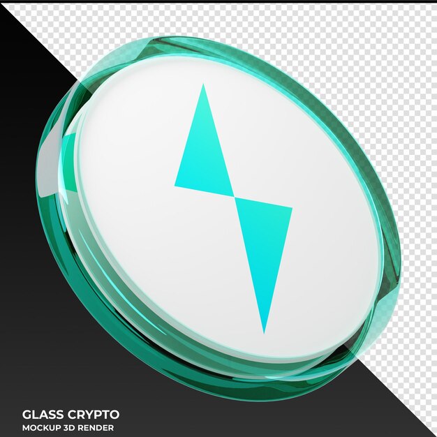 PSD thorchain rune glass crypto coin 3d'illustrazione