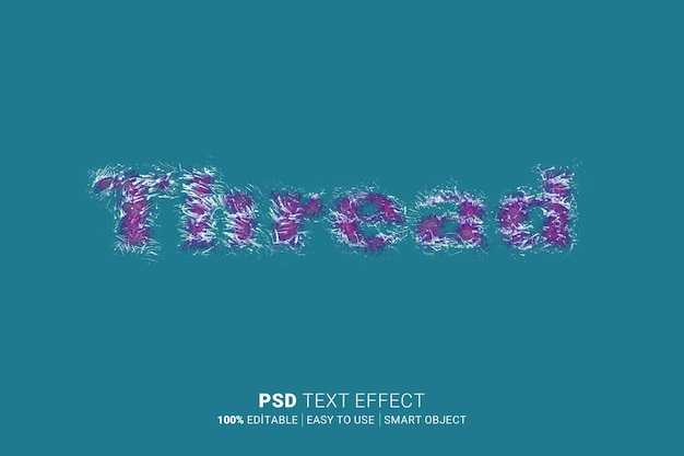 PSD thread abstract text effect template