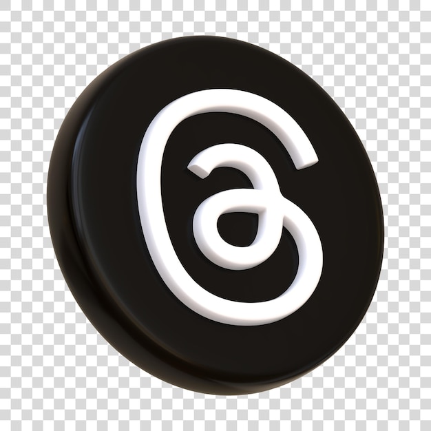 Threads icon isolated on white background Social media app round button logo sign and symbol
