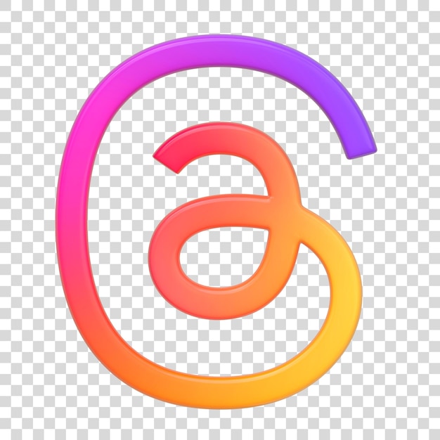Icona thread isolata su sfondo bianco simbolo e segno del logo del pulsante dell'app social media vista frontale