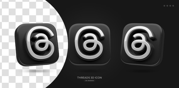 PSD threads instagram logo icon 3d render