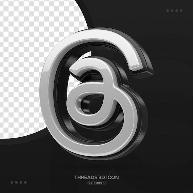 Threads instagram logo icon 3d render