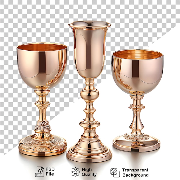 PSD a three 3d golden trophies isolated on transparent background