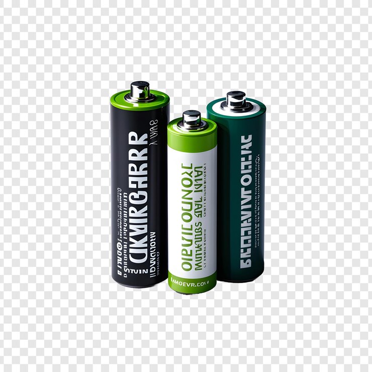 PSD three batteries of the product are on a white background