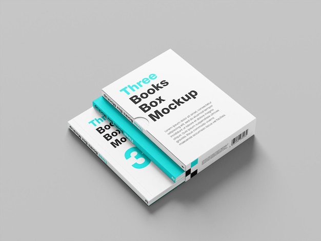three books box mockup