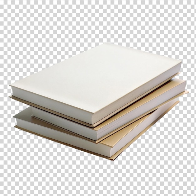 PSD three books of stack on transparent background