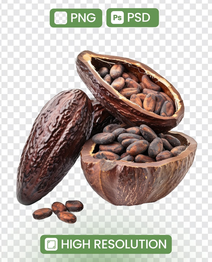 PSD three bowls of chocolate covered nuts are shown