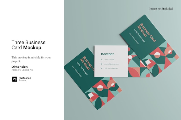 Three business card mockup design