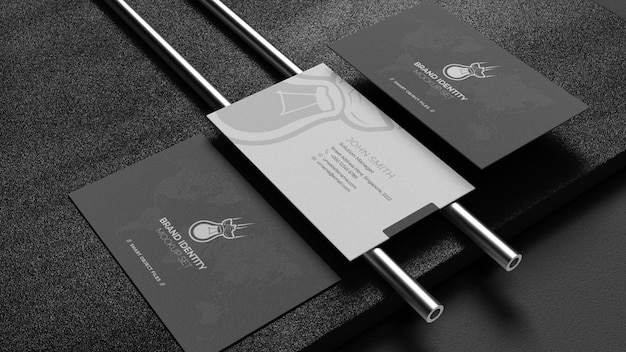 Three Business Card Mockup