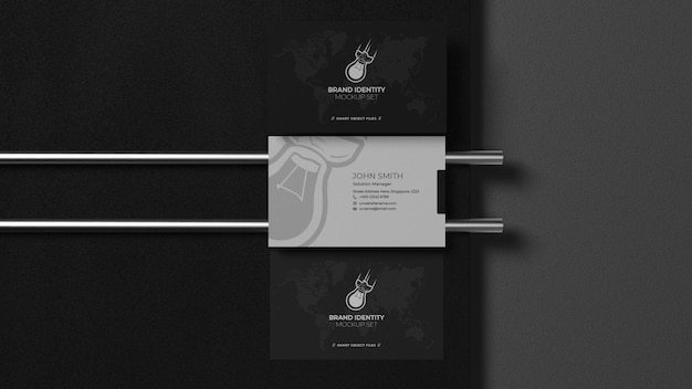 Three Business Card Mockup