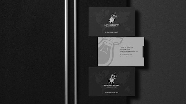 Three Business Card Mockup