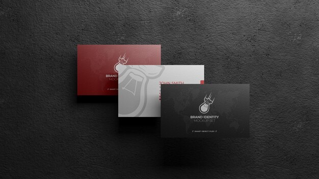 Three Business Card Mockup