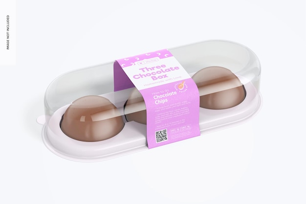 three chocolate box mockup