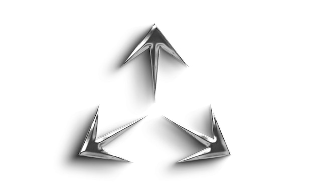 Three Chrome Arrows in Circular Motion