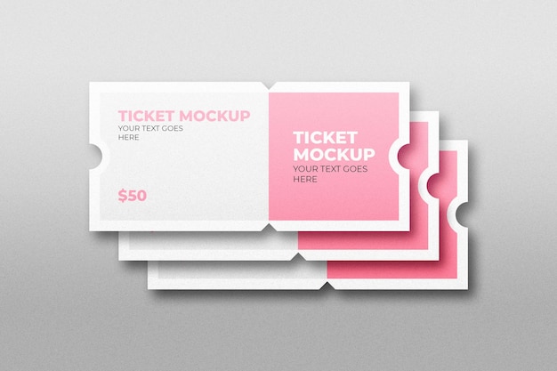 Three classic ticket mockup