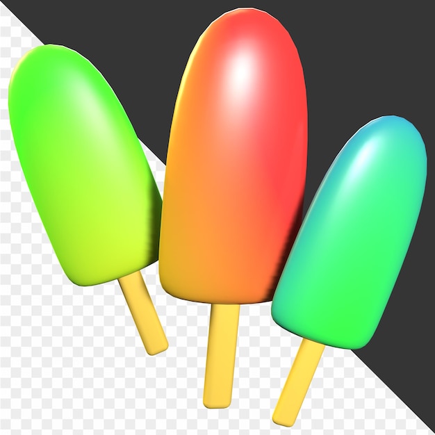 three colorful lollipops on a white background