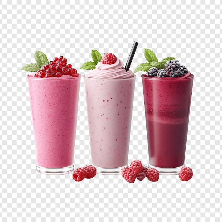 PSD three delicious berry smoothies