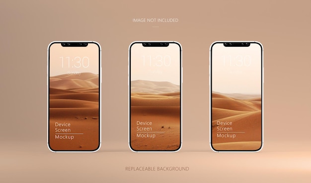 Mockup di smartphone pro con schermo a tre dispositivi