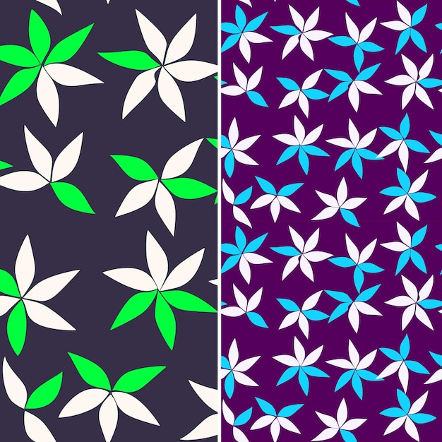 PSD 3つの異なる色の花と異なる色と青い背景