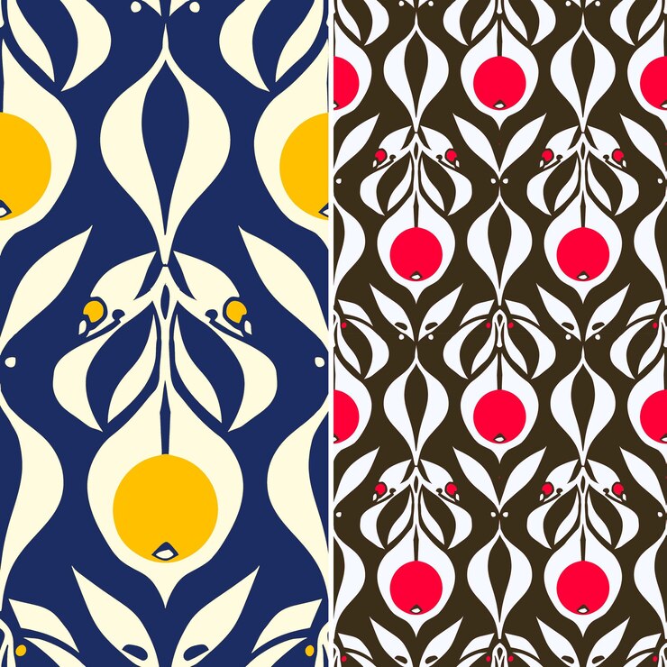 PSD three different colors of the same pattern with the yellow and red circles